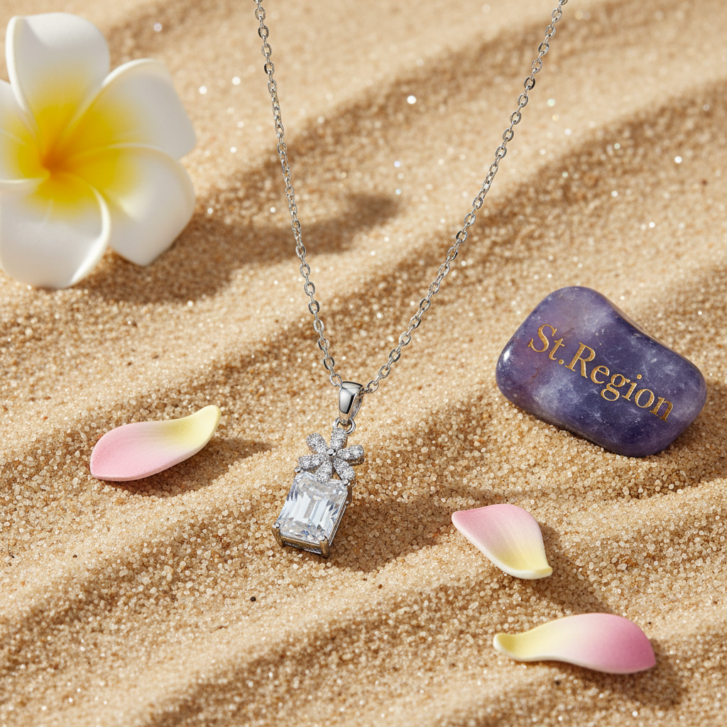 Cubic Zirconia & Crystal Floral Pendant Necklace