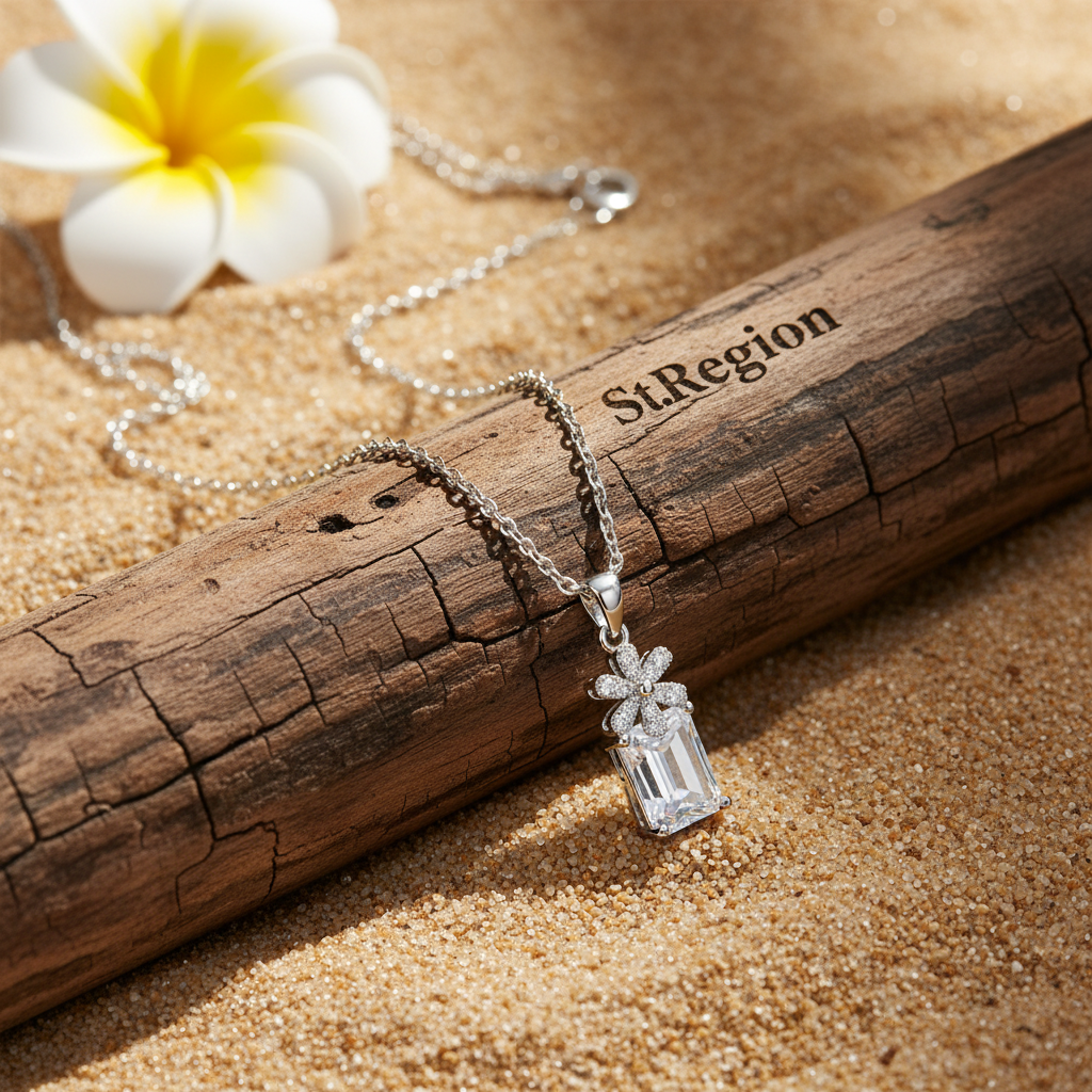 Cubic Zirconia & Crystal Floral Pendant Necklace