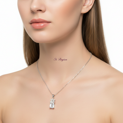 Cubic Zirconia & Crystal Floral Pendant Necklace