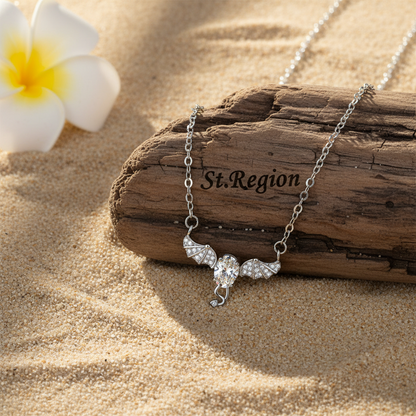 Crystal & Cubic Zirconia Bat Wing Pendant Necklace