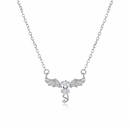Crystal & Cubic Zirconia Bat Wing Pendant Necklace