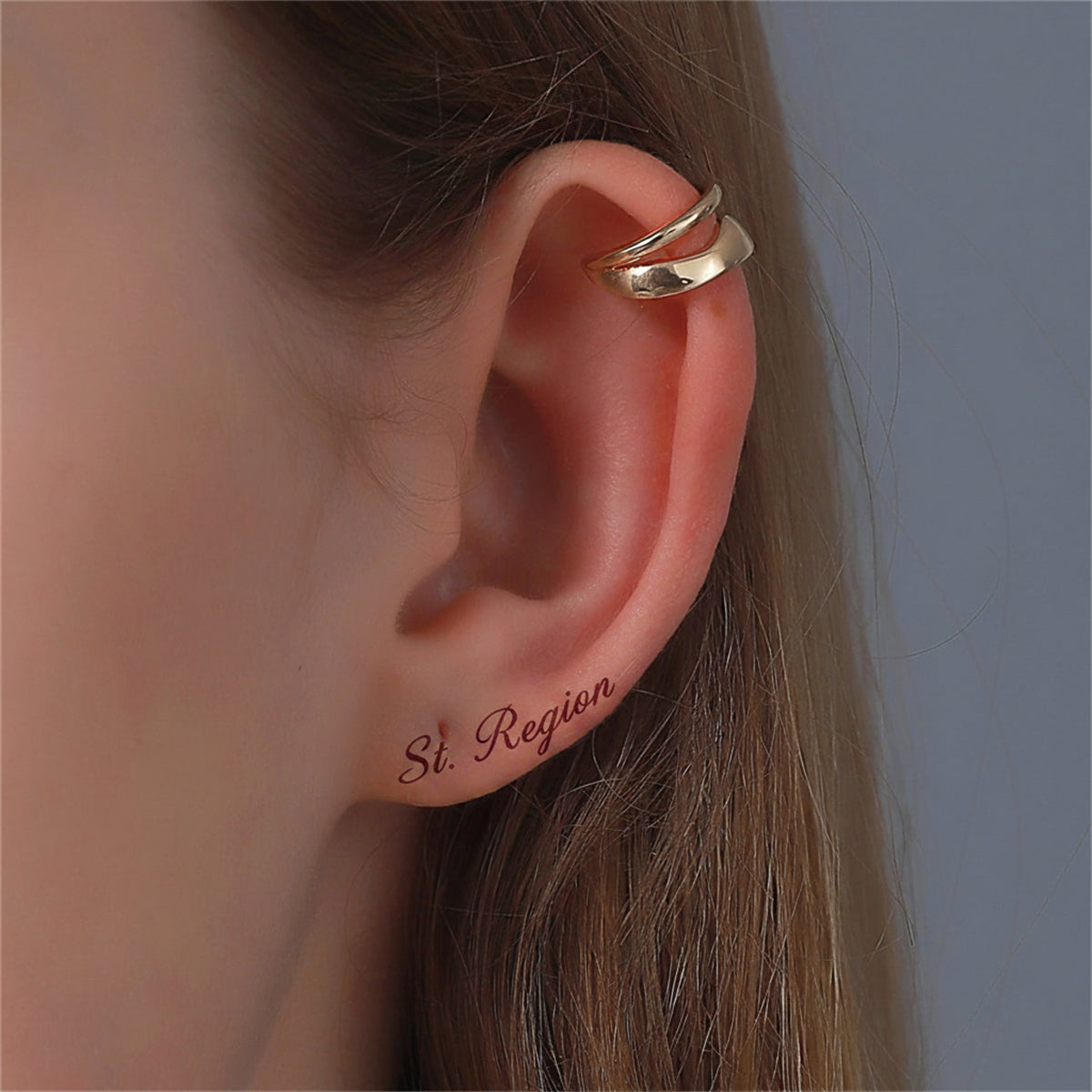Goldtone Abstract Layered Ear Cuff