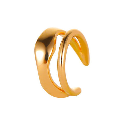 Goldtone Abstract Layered Ear Cuff