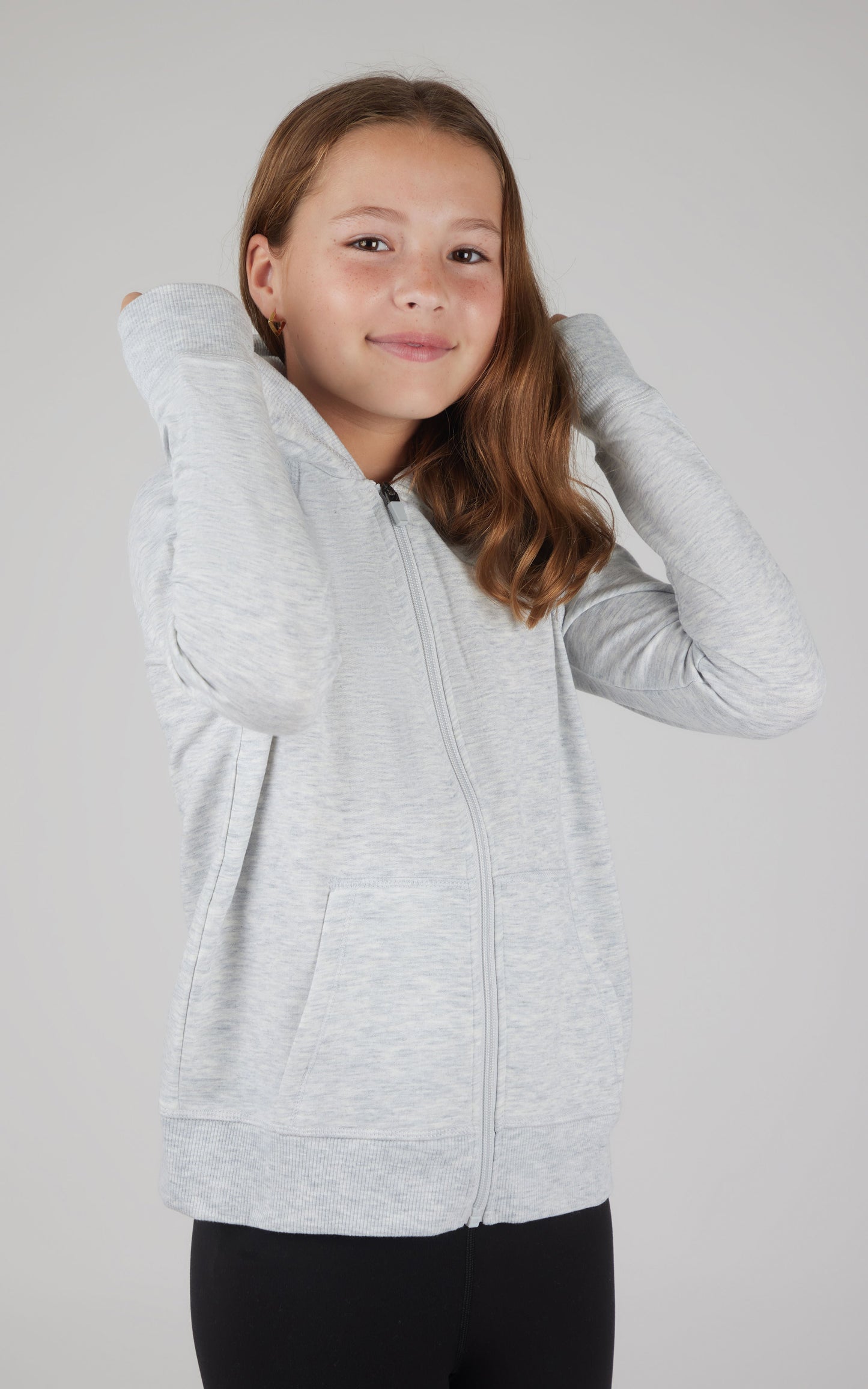 Girls Brushed Full Zip Hooded Jacket
