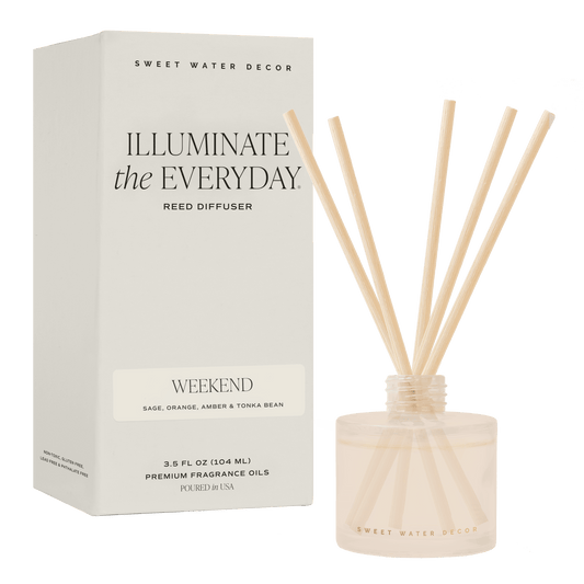 Weekend White Translucent Tinted Glass Jar Reed Diffuser