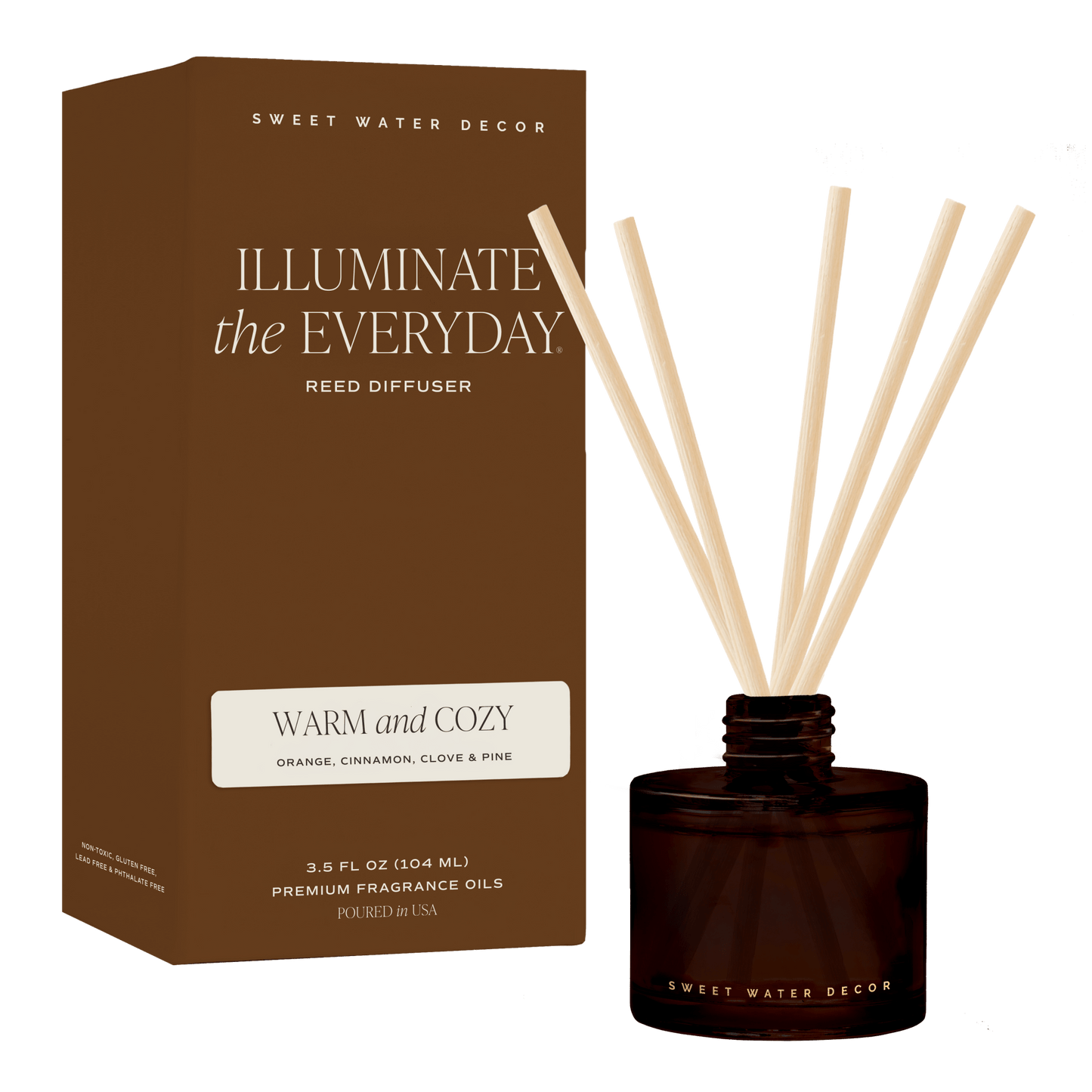 Warm and Cozy Amber Tinted Glass Jar Reed Diffuser