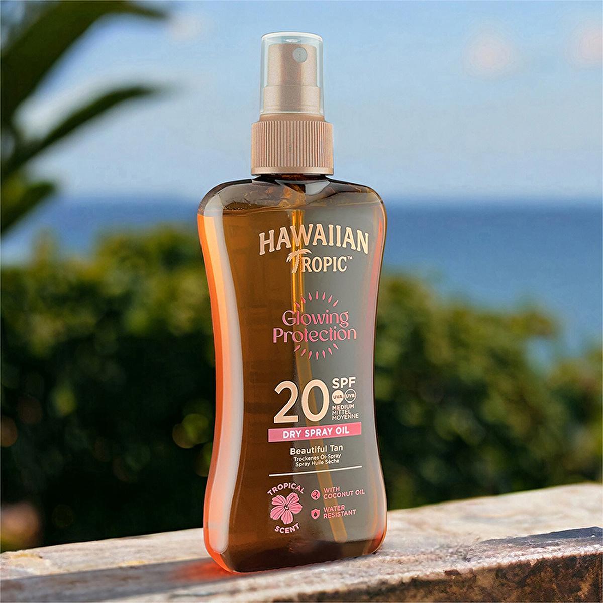 Hawaiian Tropic Glowing Protection SPF20 Sunscreen Oil: Tan & Moisturize with UVA/UVB Protection