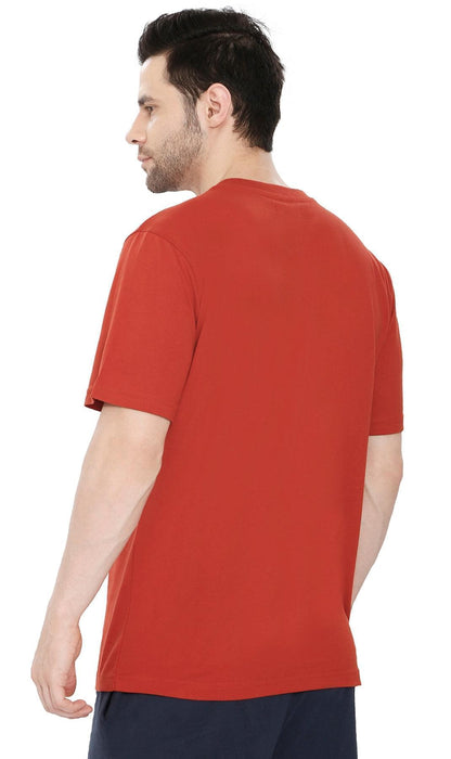 Men’s Short Sleeve Relaxed Fit V-Neck T-Shirt in Cotton Blend with Pocket