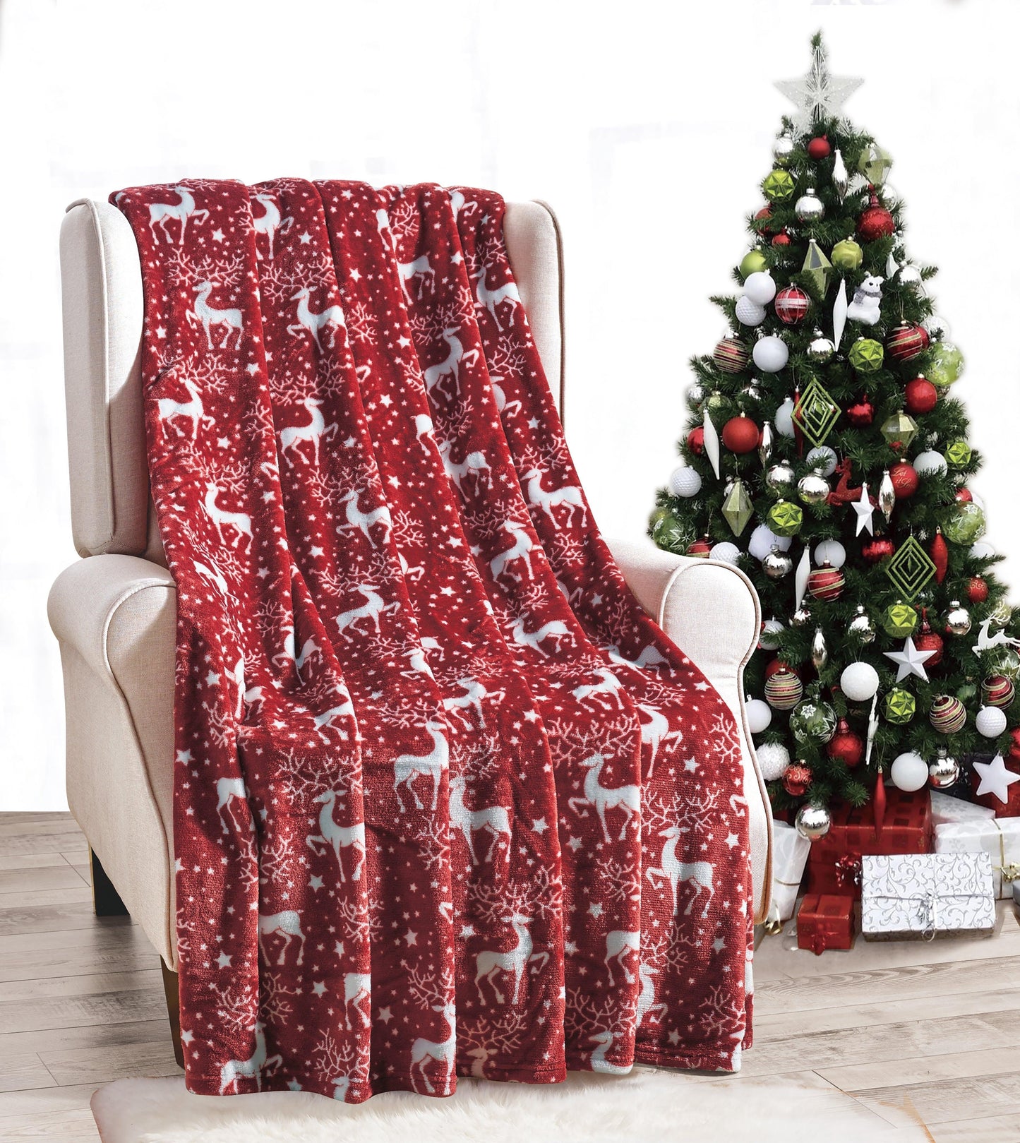 Elegant Comfort 50" x 60" Holiday Velvet Plush Blanket Throw - 50 x 60 inches
