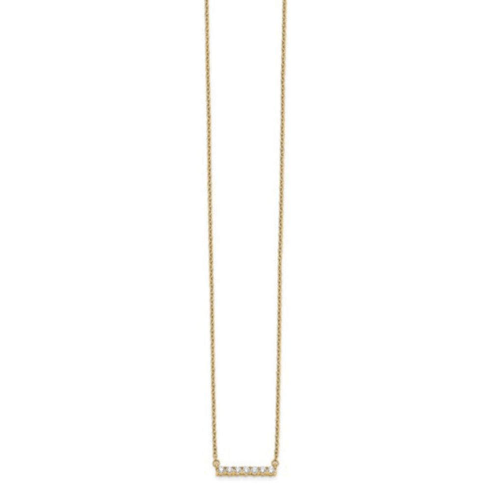 14K Gold Lab Grown Diamond Bar Necklace