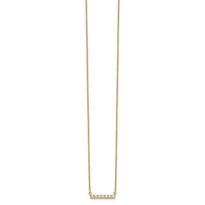 14K Gold Lab Grown Diamond Bar Necklace