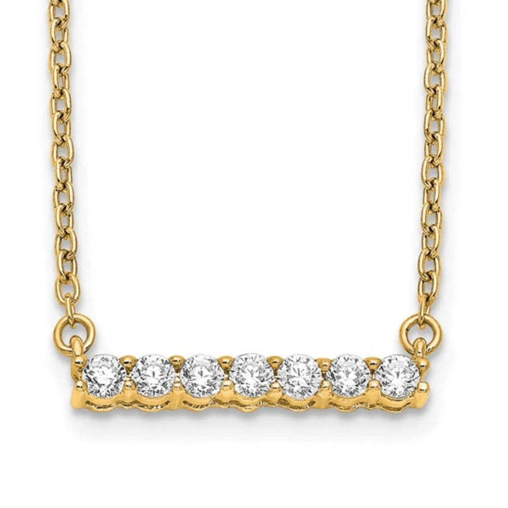 14K Gold Lab Grown Diamond Bar Necklace