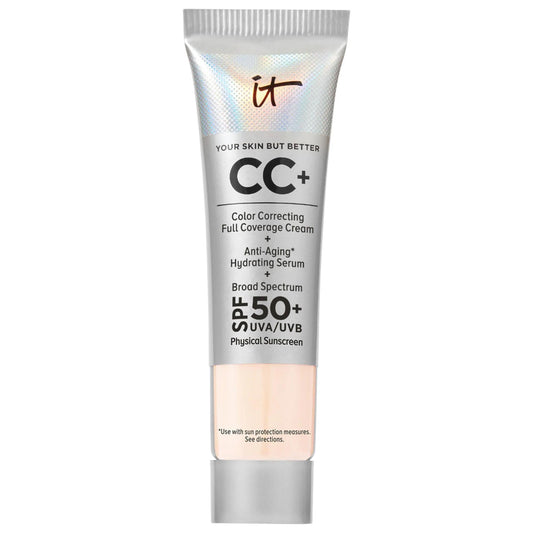 IT Cosmetics CC+ Cream Foundation SPF 50+: Full Coverage, Hydrating, Color Correcting, Anti-Aging, Vegan & Cruelty-Free