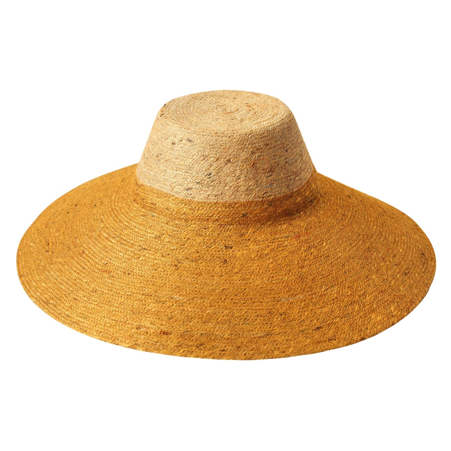 The Riri Duo Jute Straw Hat In Nude & Golden Yellow