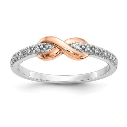 Two-Tone Silver Infinity Diamond Ring