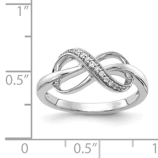 14k Gold Diamond Infinity Pave Ring
