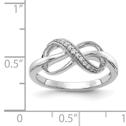 14k Gold Diamond Infinity Pave Ring