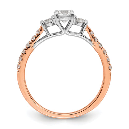 0.75 Ct Lab Grown Diamond Petite 3 stone Engagement Ring 14k Gold