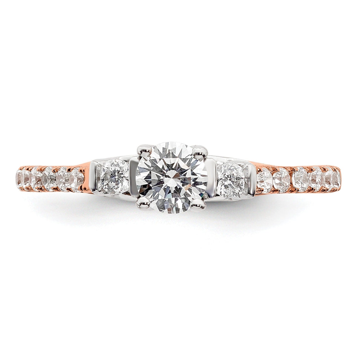 0.75 Ct Lab Grown Diamond Petite 3 stone Engagement Ring 14k Gold