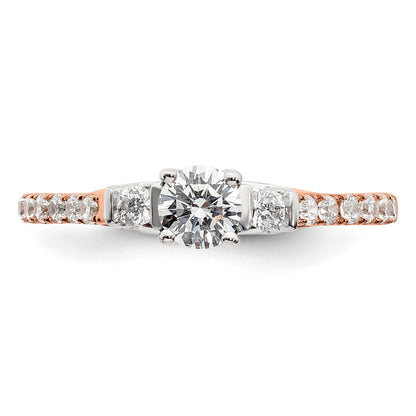 0.75 Ct Lab Grown Diamond Petite 3 stone Engagement Ring 14k Gold