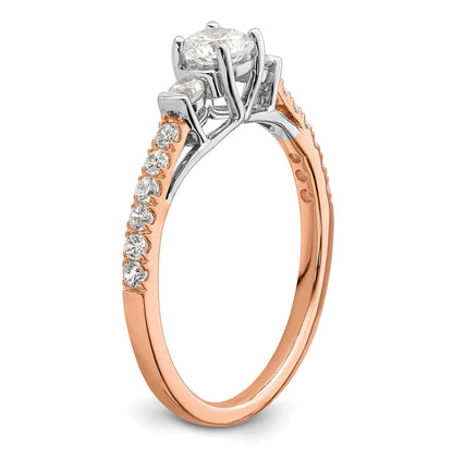 0.75 Ct Lab Grown Diamond Petite 3 stone Engagement Ring 14k Gold
