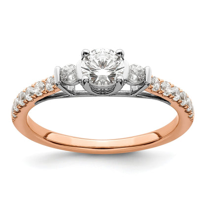 0.75 Ct Lab Grown Diamond Petite 3 stone Engagement Ring 14k Gold