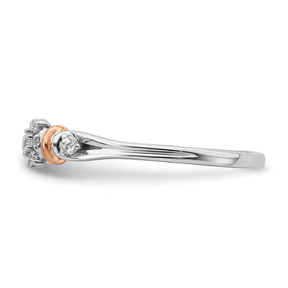 14k Two-tone Rose and White Gold Lab Grown Diamond Petite Engagement Ring