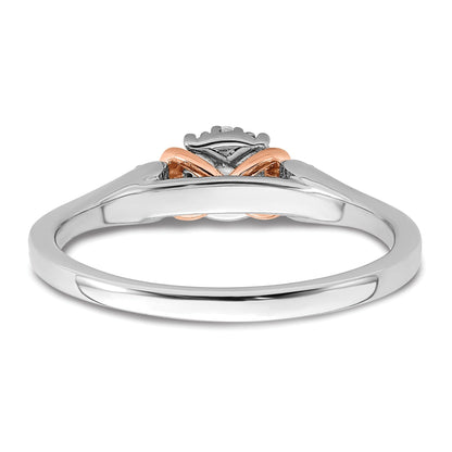 14k Two-tone Rose and White Gold Lab Grown Diamond Petite Engagement Ring