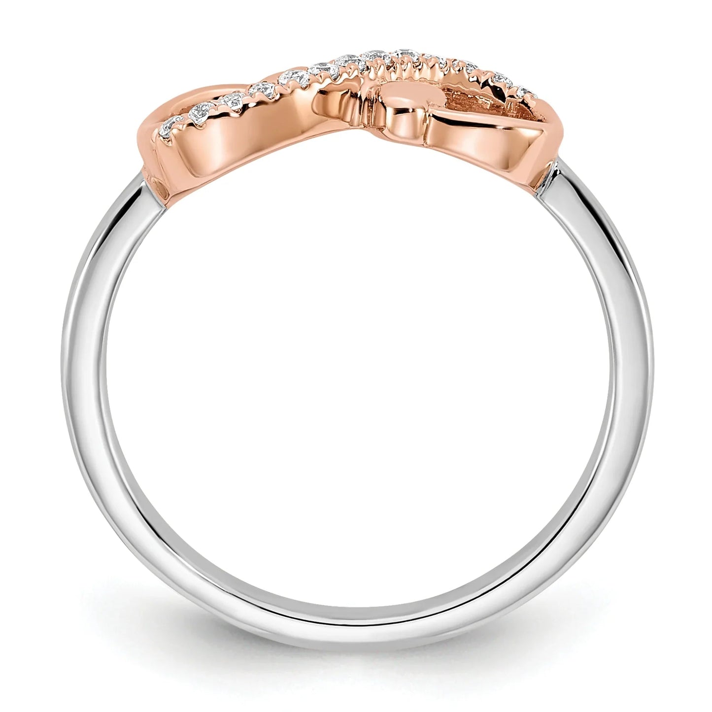14k Gold Infinity Heart Pave Ring