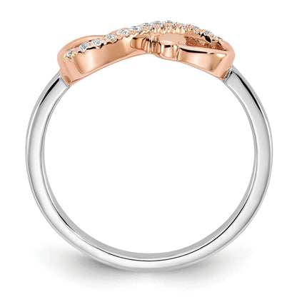 14k Gold Infinity Heart Pave Ring