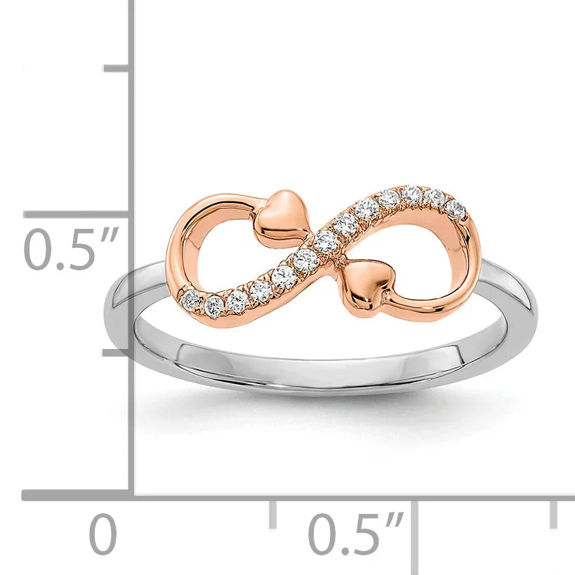 14k Gold Infinity Heart Pave Ring