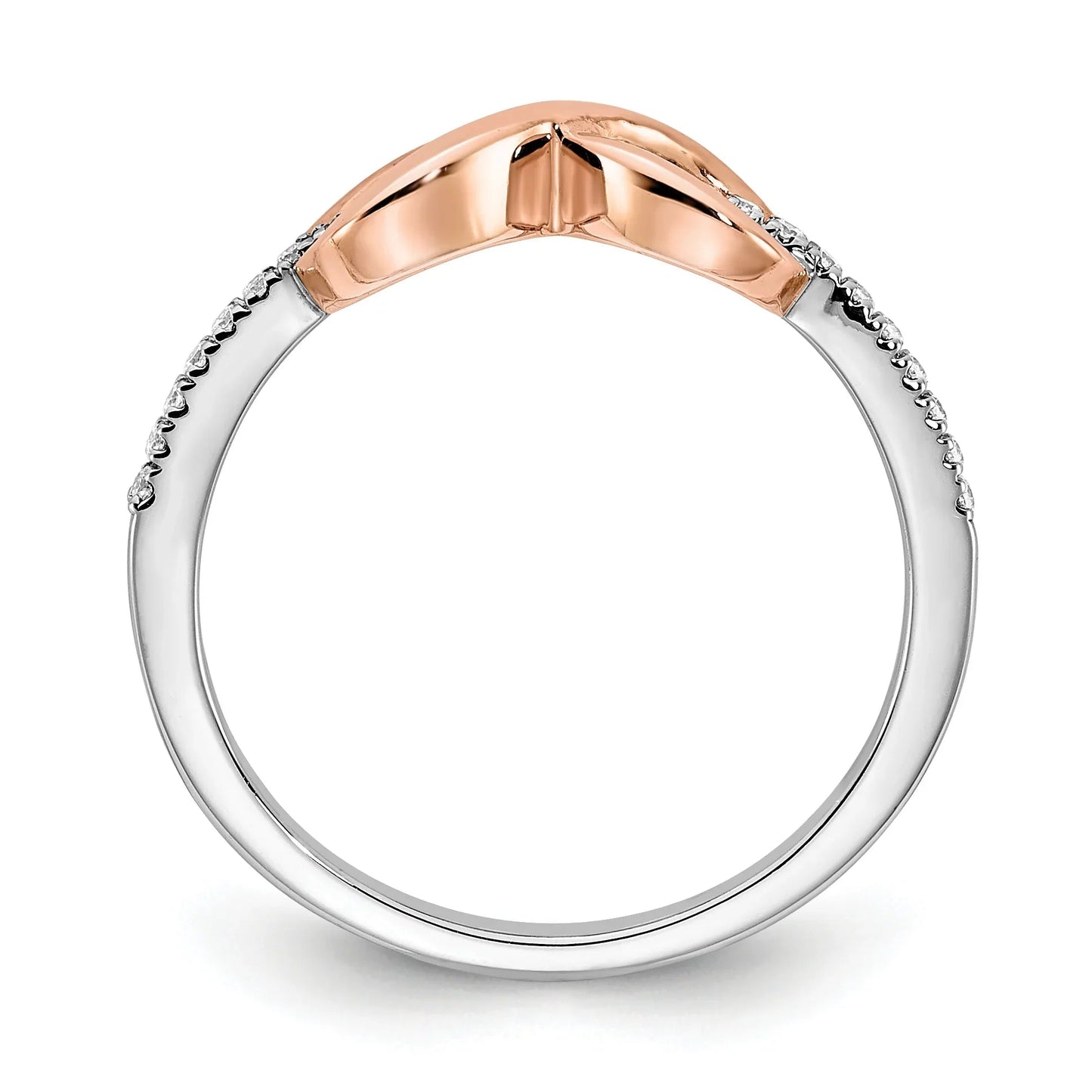 10K Gold Infinity Pave Diamond Engagement Ring