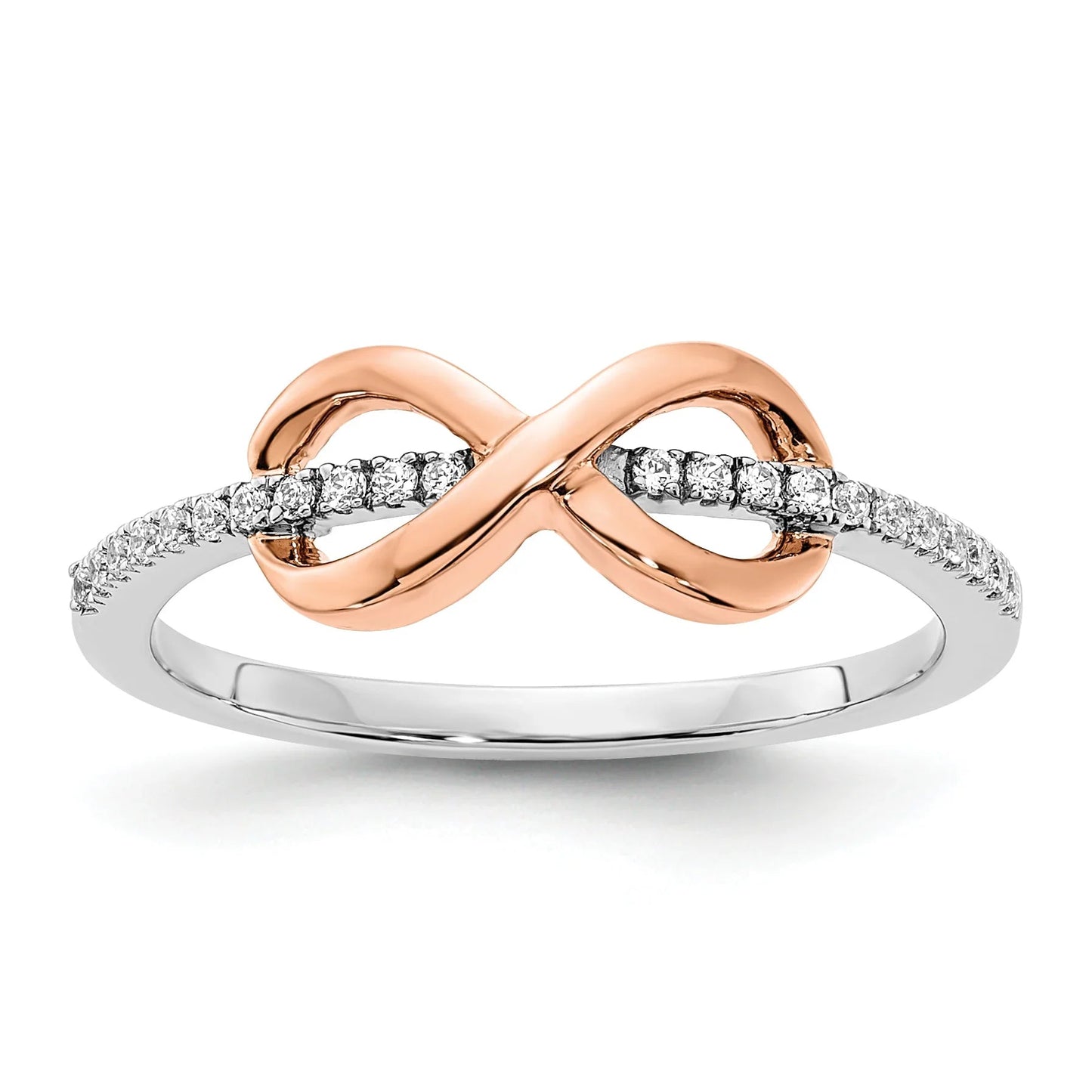10K Gold Infinity Pave Diamond Engagement Ring