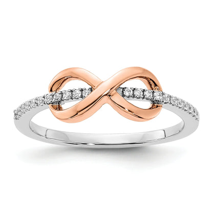 10K Gold Infinity Pave Diamond Engagement Ring