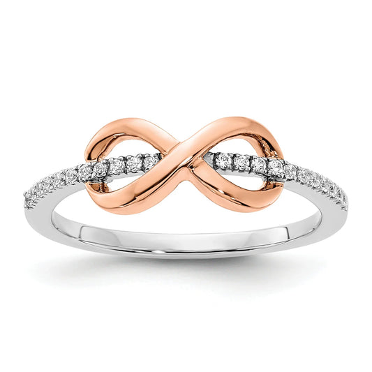 10K Gold Infinity Pave Diamond Engagement Ring