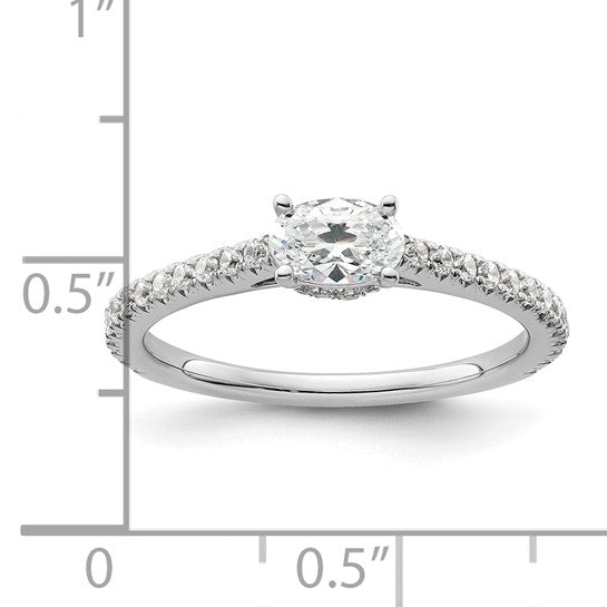 Lab Grown Diamond East-West Oval Pave Engagement Ring