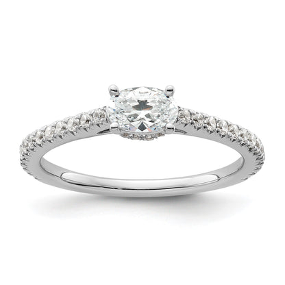 Lab Grown Diamond East-West Oval Pave Engagement Ring