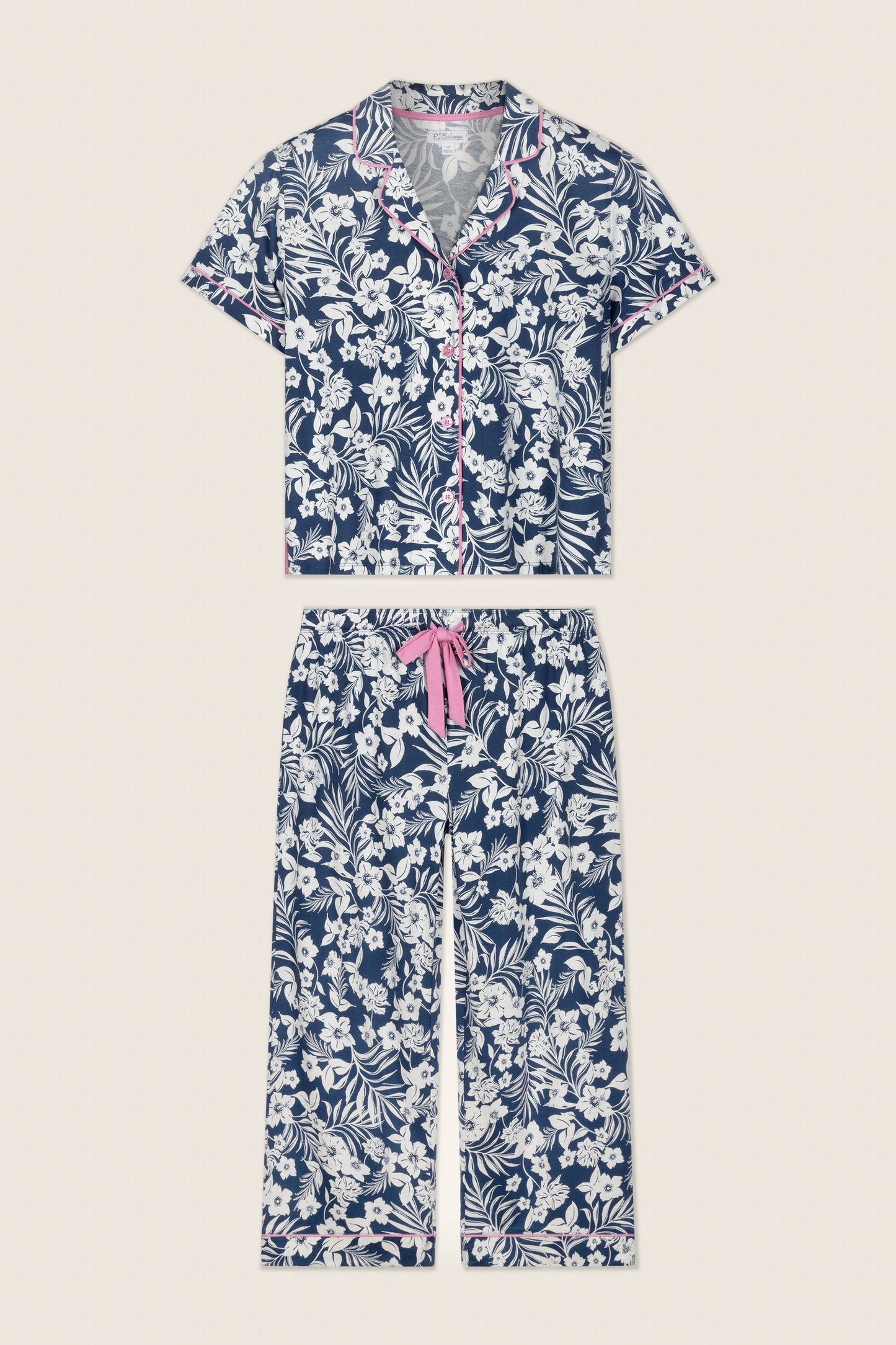 Cotton Jersey Midnight Garden Cropped PJ Set