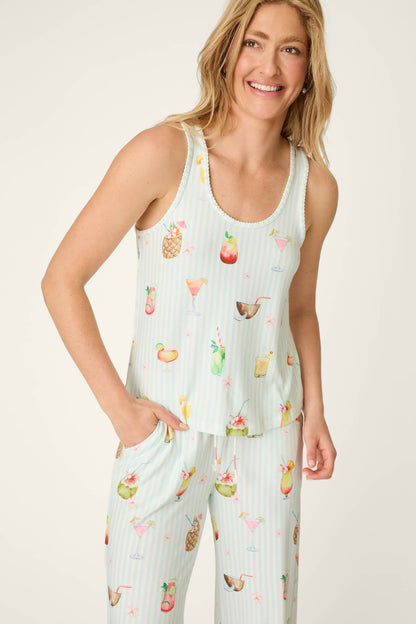 It's Five O'clock Somewhere Cocktail Print Tank Top