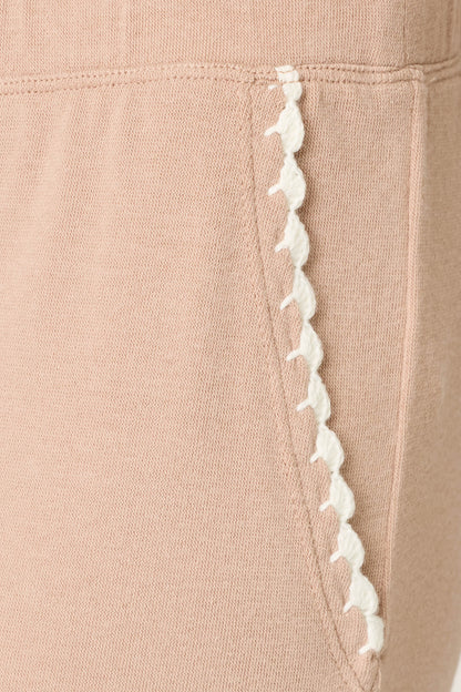 Palms Away Warm Taupe Cropped Lounge Pants