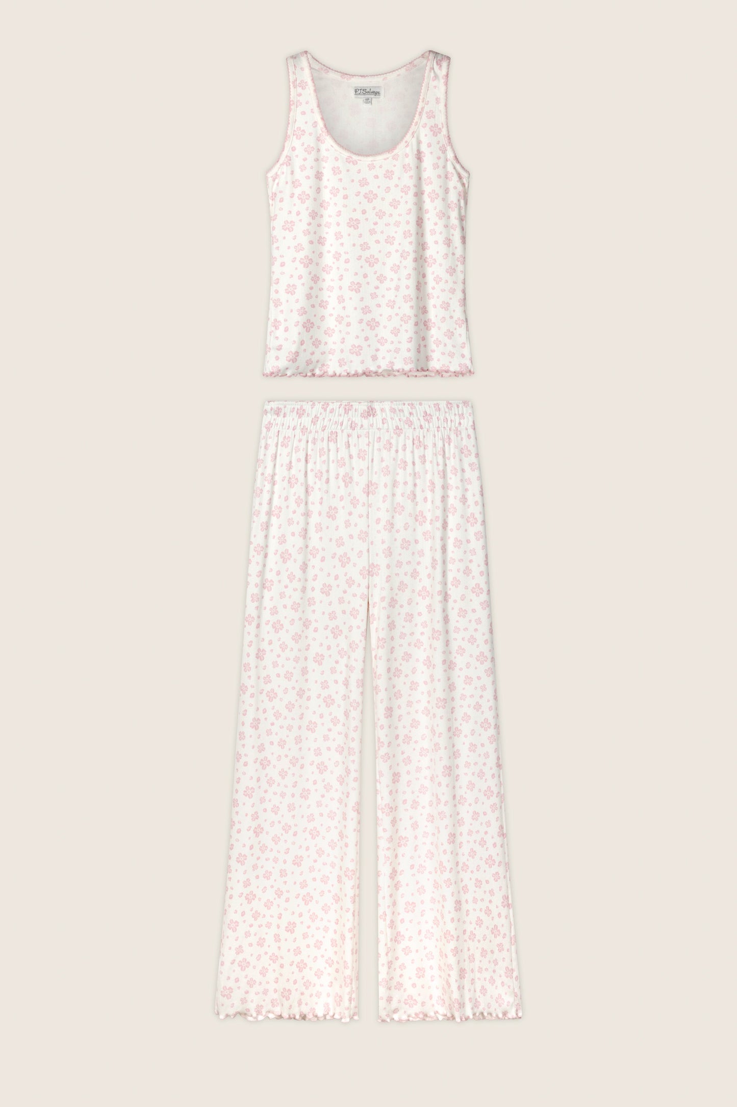 Pretty Petals Sweet Pink Floral Print Long PJ Set