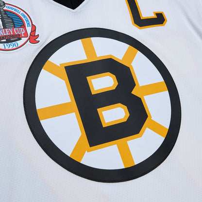 Mitchell & Ness Men's NHL White Jersey Bruins 1989 Ray Bourque