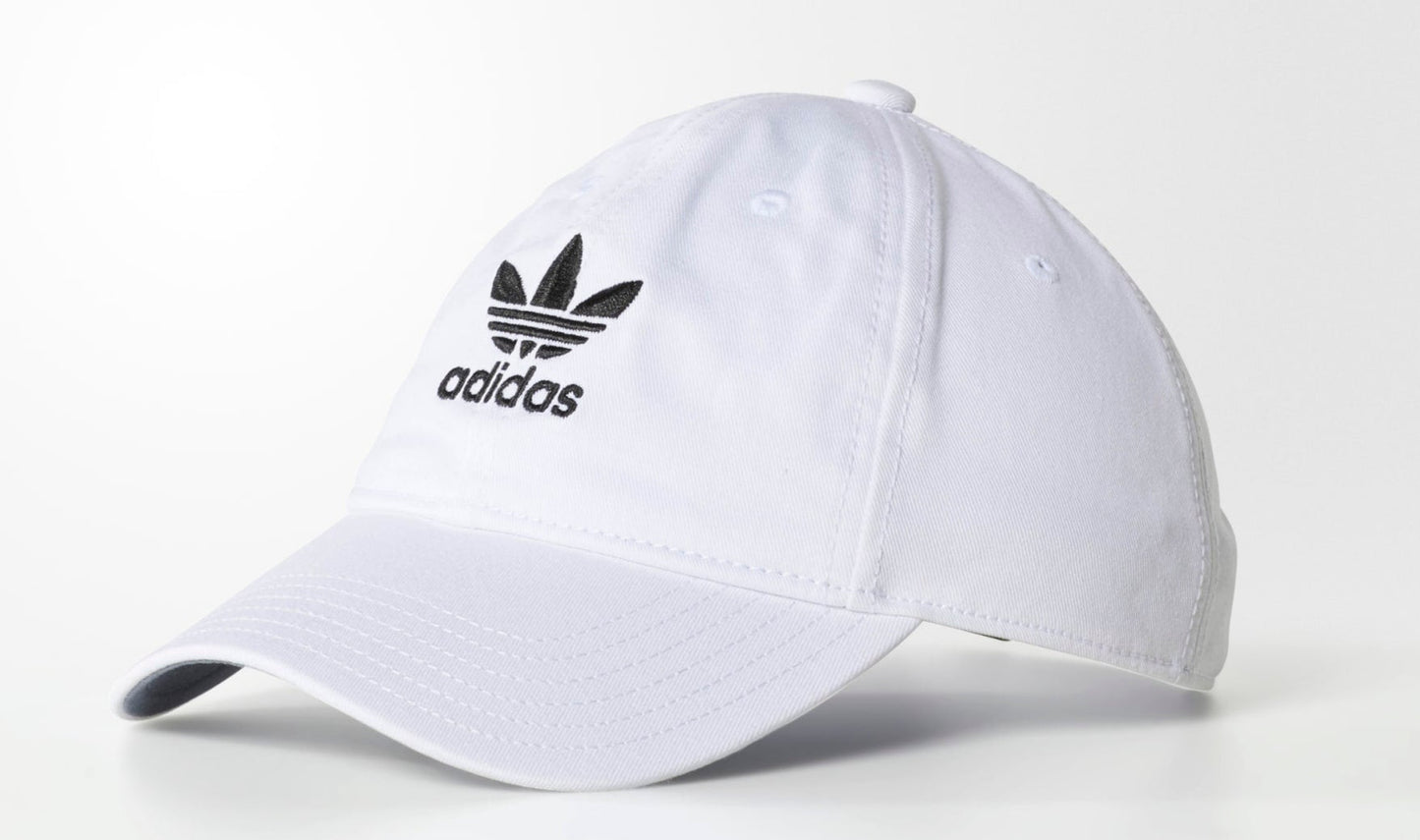 Men's adidas Originals White Pre-Curve Washed Adjustable