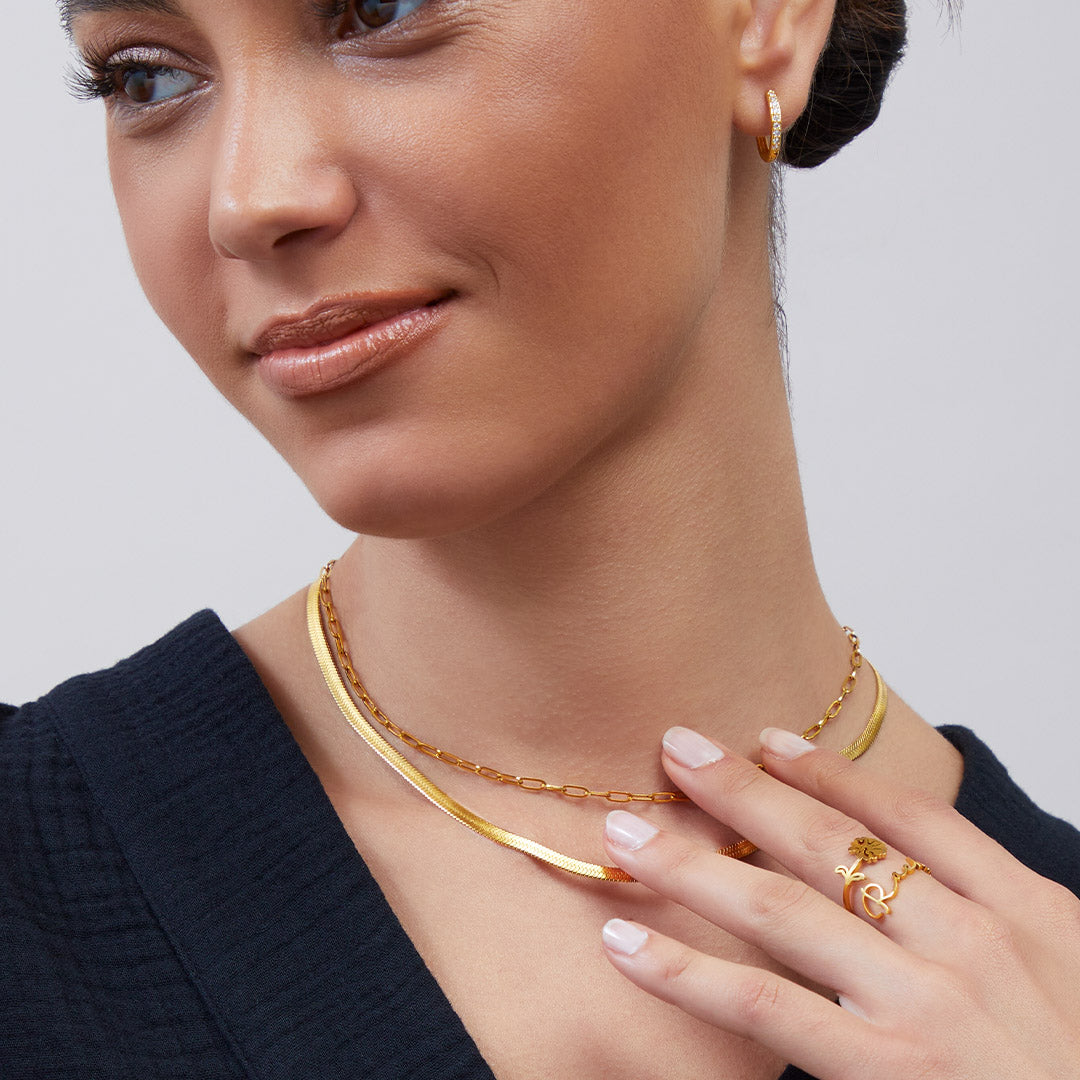 Mint & Lily Thin Paperclip Necklace