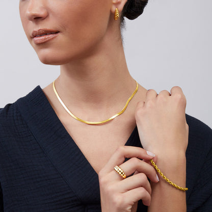 Mint & Lily Herringbone Gold Chain Necklace