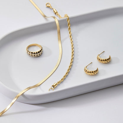Mint & Lily Herringbone Gold Chain Necklace