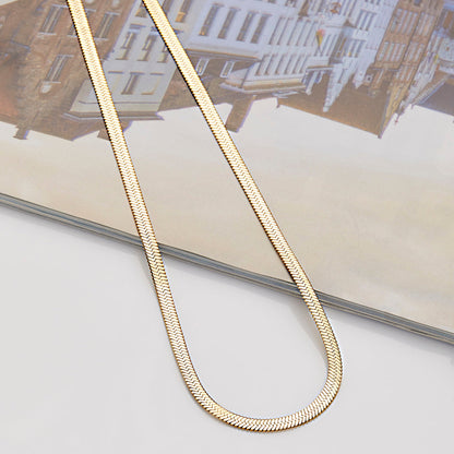 Mint & Lily Herringbone Gold Chain Necklace