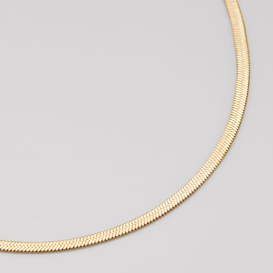 Mint & Lily Herringbone Gold Chain Necklace