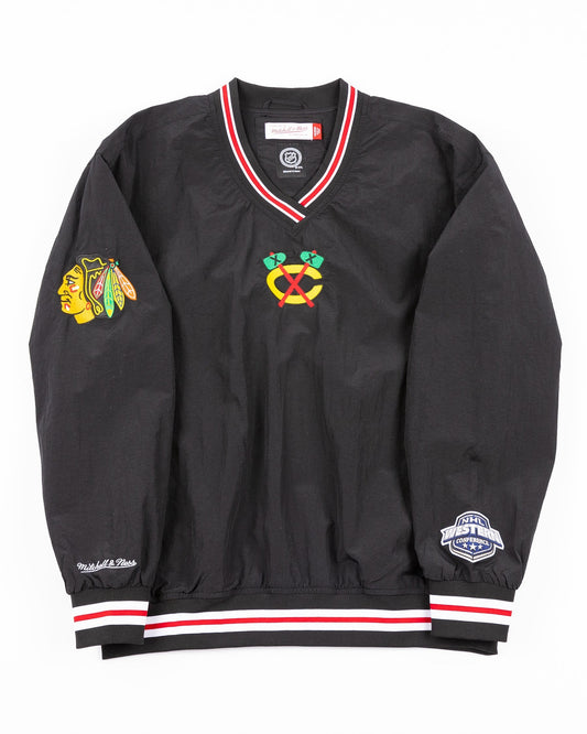 Mitchell & Ness Men's NHL Classic Nylon Pullover Current Logo Blackhawks Pullovers