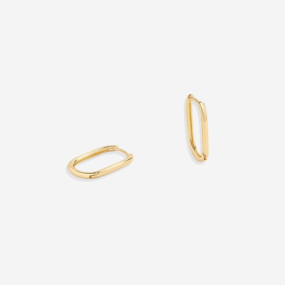 Mint & Lily Retro Box Huggie Hoop Earrings